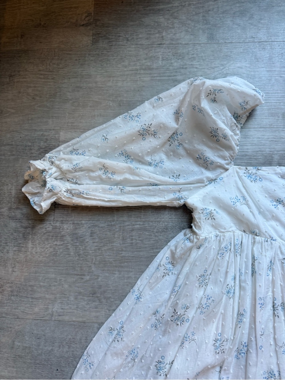 Storia Floral Babydoll Puff Sleeves Short Dress Size S Feminine Peasant Cottage - Picture 4 of 11